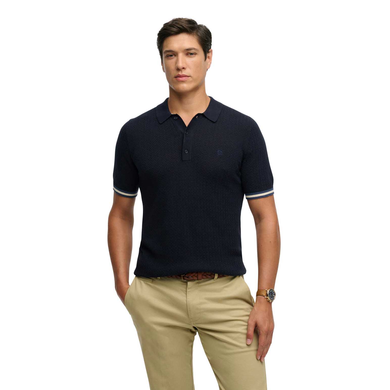 Superdry Knitted Texture Short Sleeve Polo